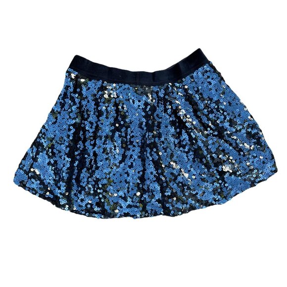 ✨ Y2K Juicy Couture Blue Sequin Mini Skirt Velvet Waistband Party Sz S XS Fit ✨ - Picture 4 of 4